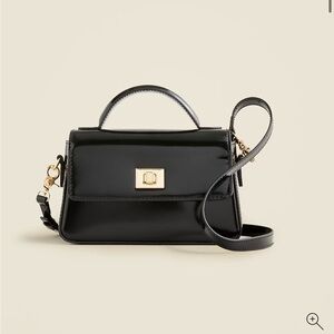 J. Crew Black Crossbody Bag with Gold Accents